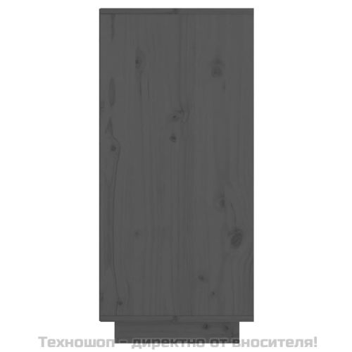 Сайдборд, сив, 60x34x75 см, бор масив