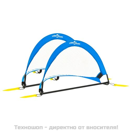 Детски футболни вратички, 2 бр, с чанта, 75,5x46x48 см