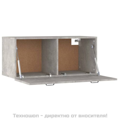 Стенен шкаф, бетонно сив, 80x36,5x35 см, инженерно дърво