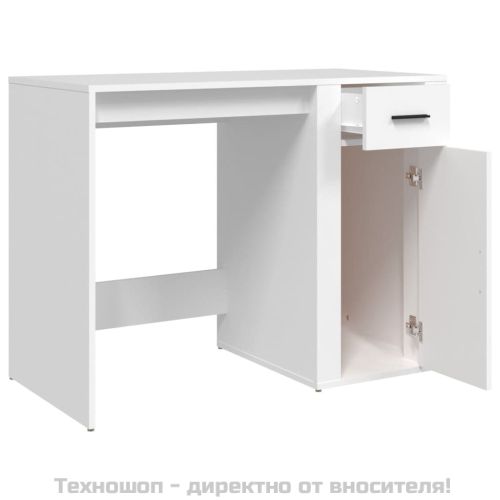 Бюро, бяло, 100x49x75 см, инженерно дърво