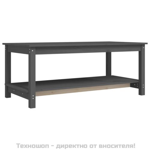Кафе маса, сива, 110x55x45 см, борово дърво масив