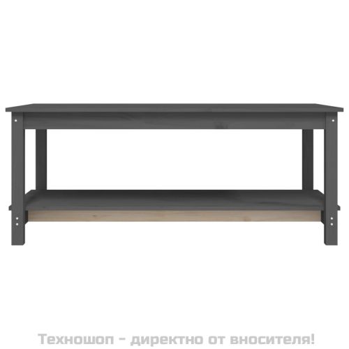 Кафе маса, сива, 110x55x45 см, борово дърво масив