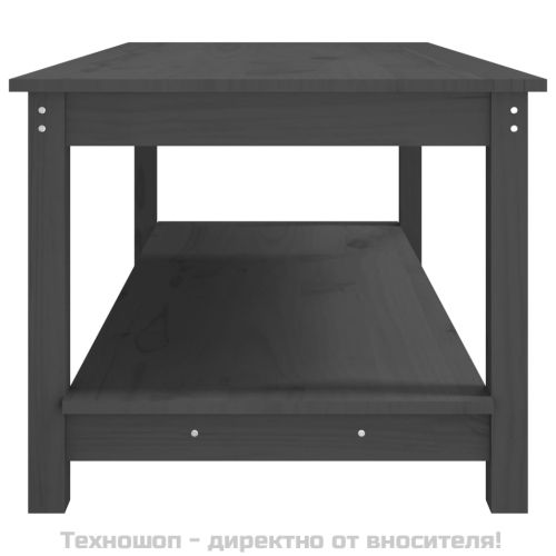 Кафе маса, сива, 110x55x45 см, борово дърво масив