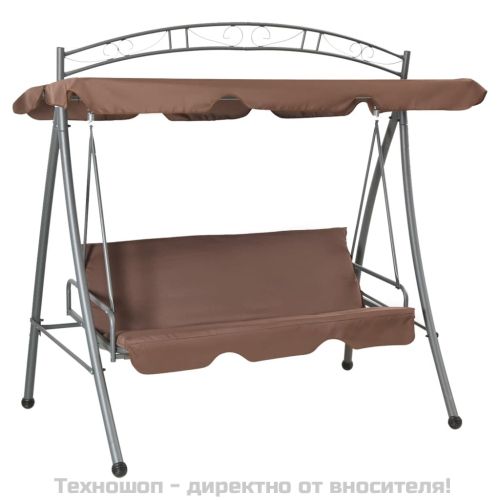 Конвертируема градинска люлка със сенник, кафе