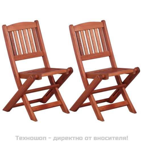 Бистро комплект от 3 части за деца евкалиптово дърво масив