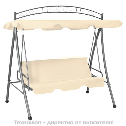 Конвертируема градинска люлка със сенник, пясъчнобяла