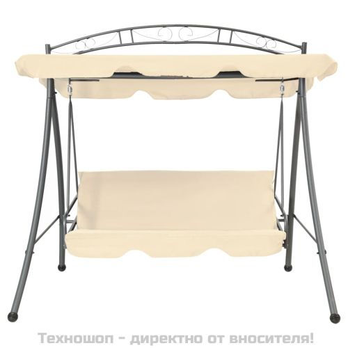 Конвертируема градинска люлка със сенник, пясъчнобяла