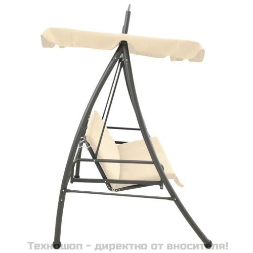 Конвертируема градинска люлка със сенник, пясъчнобяла