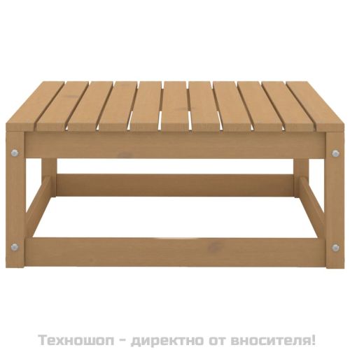 Градинска табуретка, 70x70x30 см, меденокафява, бор масив