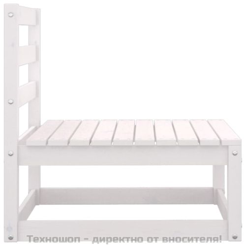 Градински среден диван, бял, бор масив