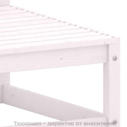 Градински среден диван, бял, бор масив