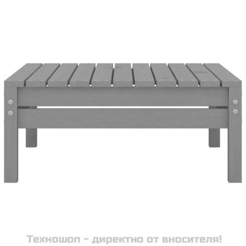 Градински лаундж комплект, 4 части, бор масив, сив