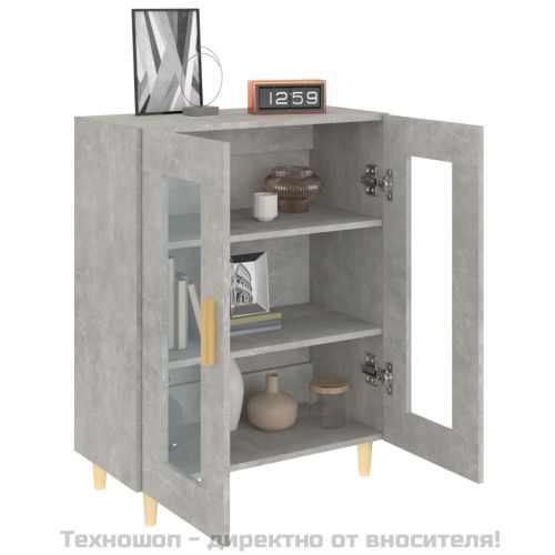 Сайдборд, бетонно сив, 69,5x34x90 см, инженерно дърво
