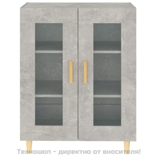 Сайдборд, бетонно сив, 69,5x34x90 см, инженерно дърво