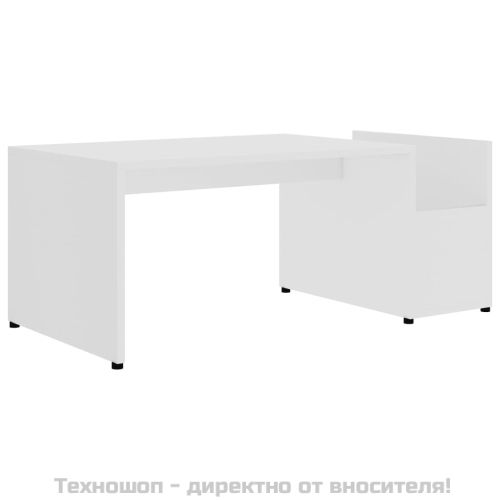 Маса за кафе, бяла, 90x45x35 см, инженерно дърво