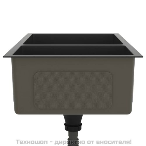 Кухненска мивка, черна, неръждаема стомана