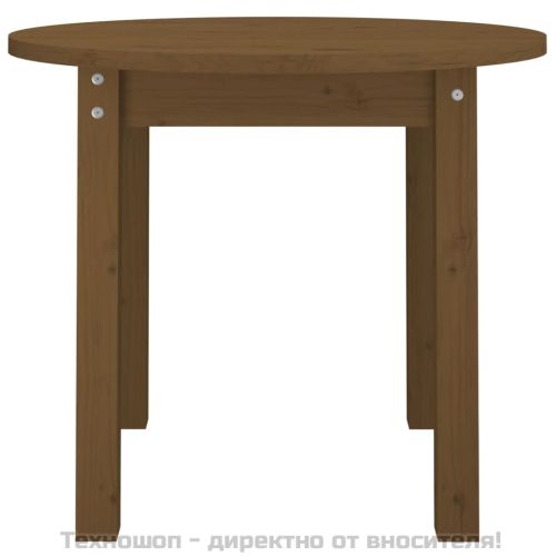 Кафе маса, меденокафява, Ø 55x45 см, борово дърво масив