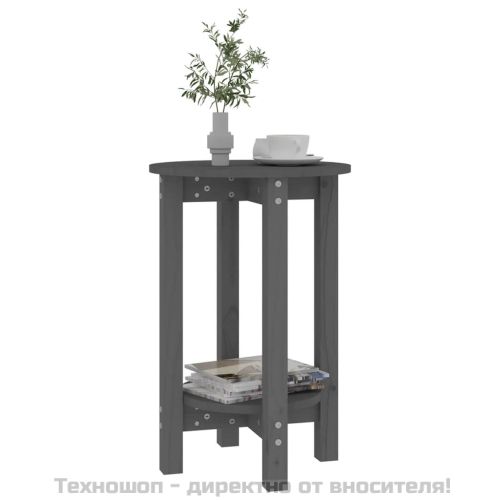 Кафе маса, сива, Ø 40x60 см, борово дърво масив