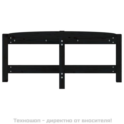 Кафе маса, черна, 87x48x35 см, борово дърво масив