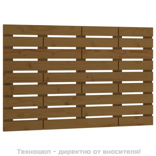 Стенна табла за спалня, меденокафява, 96x3x63 см, бор масив