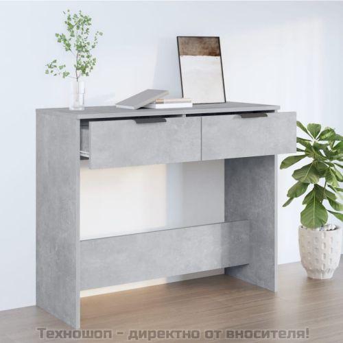 Конзолна маса, бетонно сива, 90x36x75 см, инженерно дърво