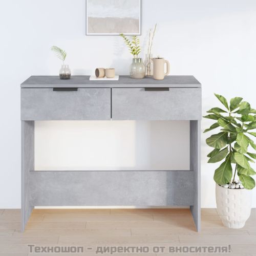 Конзолна маса, бетонно сива, 90x36x75 см, инженерно дърво