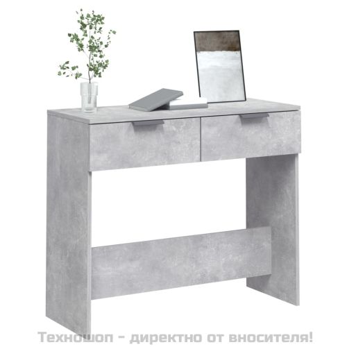 Конзолна маса, бетонно сива, 90x36x75 см, инженерно дърво
