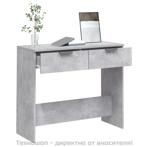 Конзолна маса, бетонно сива, 90x36x75 см, инженерно дърво