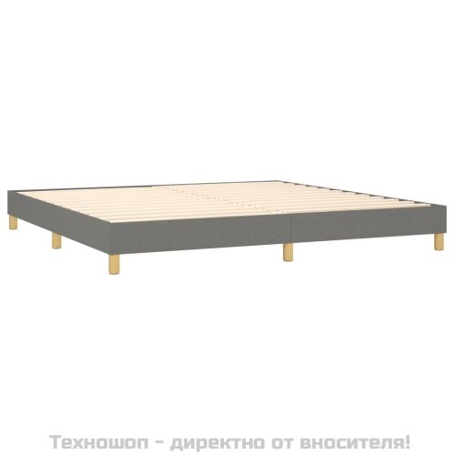 Боксспринг легло с матрак, тъмносиво, 200x200 см, плат