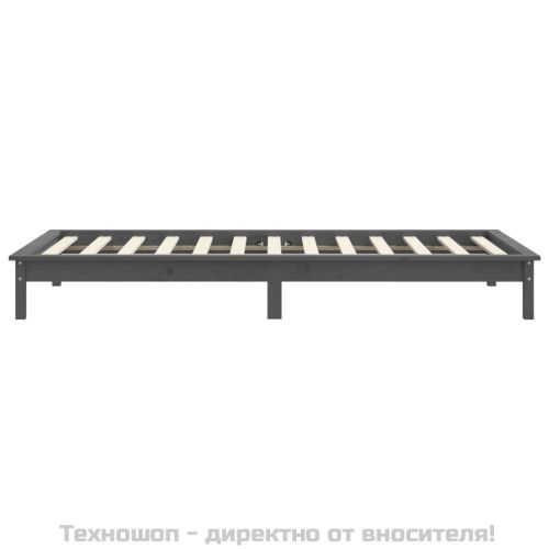 Рамка за легло, сива, 100х200 см, бор масив