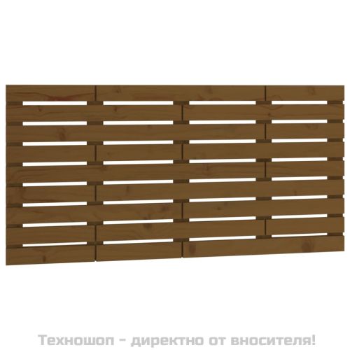 Стенна табла за спалня, меденокафява, 146x3x63 см, бор масив