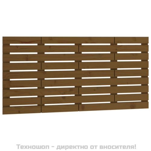 Стенна табла за спалня, меденокафява, 156x3x63 см, бор масив