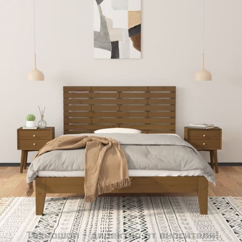 Стенна табла за спалня, меденокафява, 156x3x63 см, бор масив