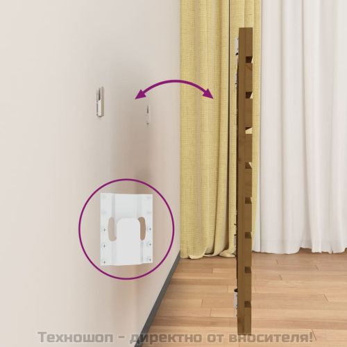 Стенна табла за спалня, меденокафява, 156x3x63 см, бор масив