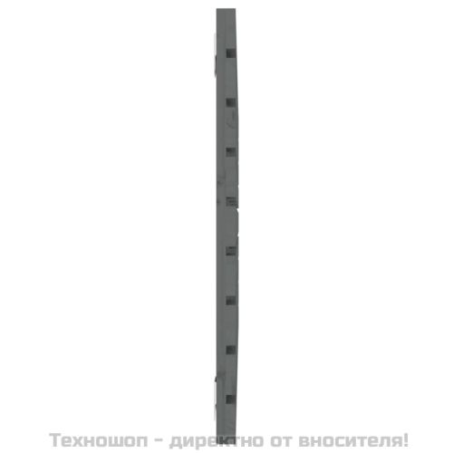 Стенна табла за спалня, сива, 81x3x63 см, борово дърво масив