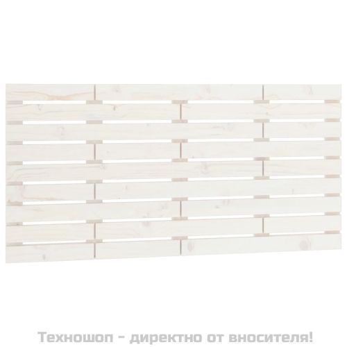 Стенна табла за спалня, бяла, 156x3x63 см, борово дърво масив