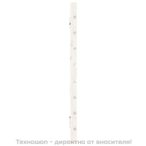 Стенна табла за спалня, бяла, 166x3x63 см, борово дърво масив