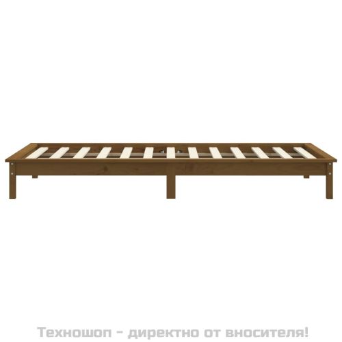 Рамка за легло, меденокафява, бор масив, 90x190 см, Single