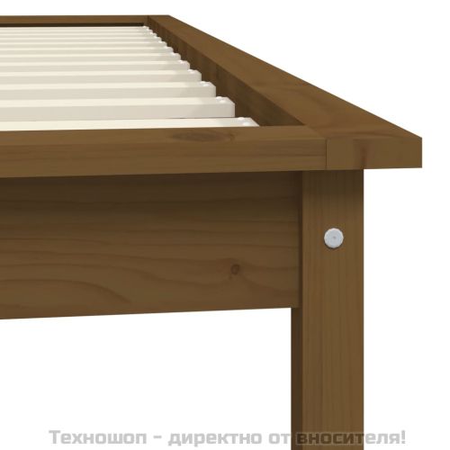 Рамка за легло, меденокафява, бор масив, 90x190 см, Single