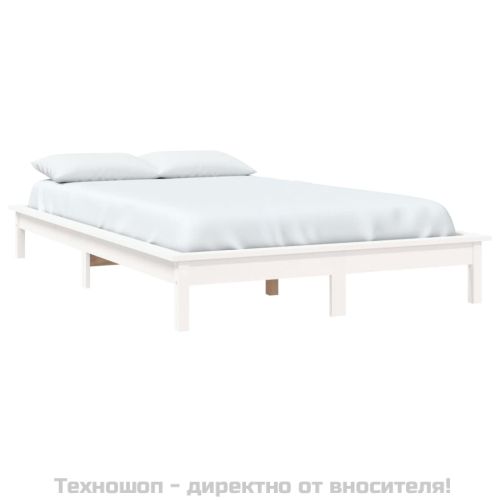 Рамка за легло, бяла, 120х200 см, бор масив