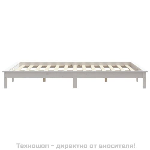Рамка за легло, бяла, 140х200 см, бор масив