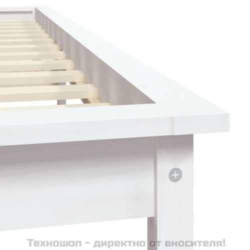 Рамка за легло, бяла, 140х200 см, бор масив