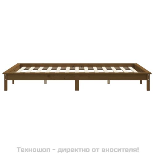 Рамка за легло, меденокафява, бор масив, 140x200 см