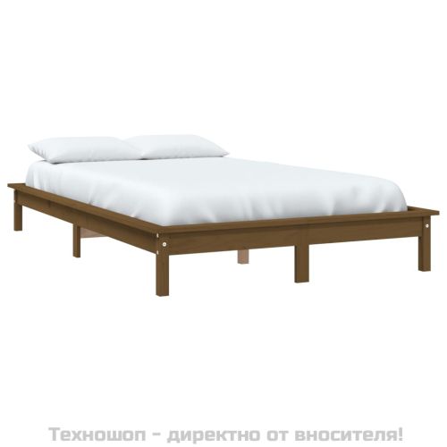 Рамка за легло, меденокафява, бор масив, 160x200 см
