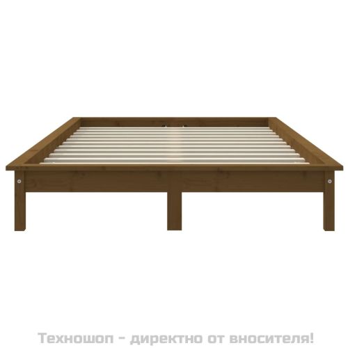 Рамка за легло, меденокафява, бор масив, 160x200 см