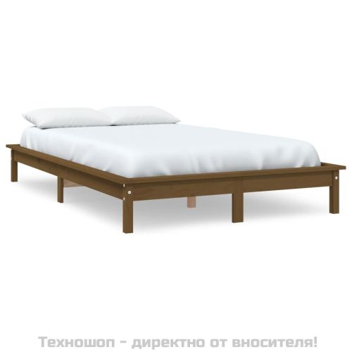 Рамка за легло, меденокафява, бор масив, 200x200 см