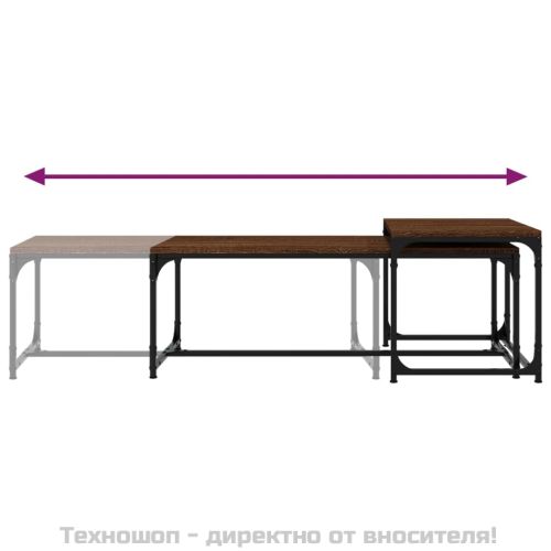 Кафе маси, 2 бр, кафяв дъб, инженерно дърво