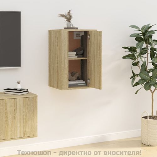 ТВ шкаф за стенен монтаж, сонома дъб, 40x34,5x60 см