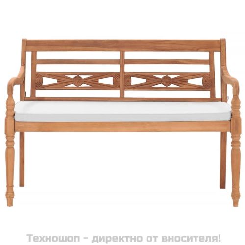 Пейка Батавия с възглавници, 120 см, тиково дърво