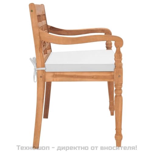 Пейка Батавия с възглавници, 120 см, тиково дърво